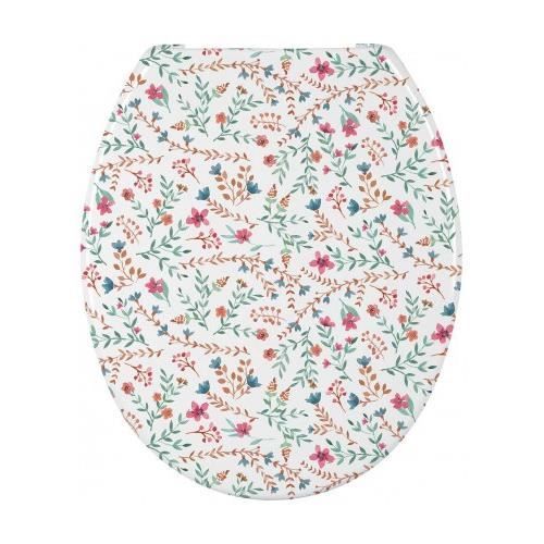Autocollant Floral Abattant WC Teksome - Déco Salle De Bain Amovible