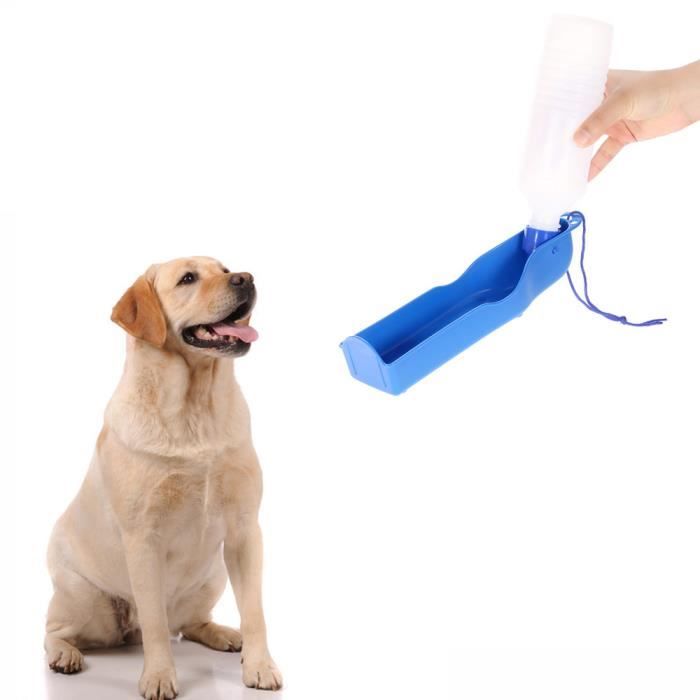 Meilleurs prix pour Bouteille deau boisson pour Chien 500ml Portable Animaux Voiture Voyage Randonnée Promenade en Plein Air 26 * 6.7 * 6.5 cm bleu