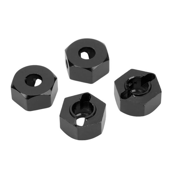 AMONIDA 4 Jeux D'écrous Hexagonaux Moyeux de Roue Cannelés Durables pour Voiture 5353X E- Summit 1/10 RC (Black