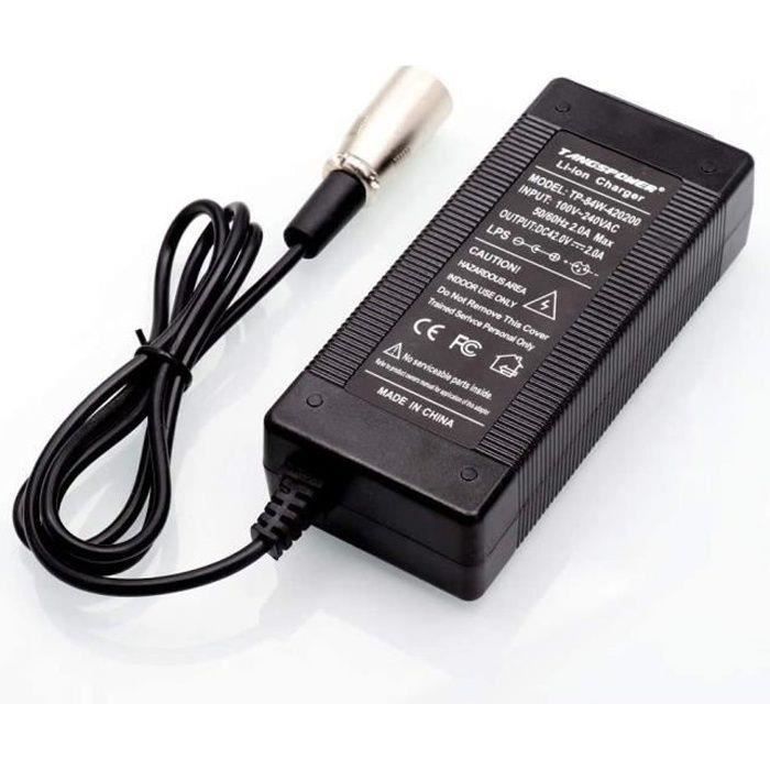36 V 2A chargeur de batterie sortie 42 V 2A chargeur d'entrée 100
