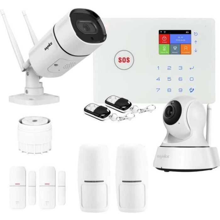 Kit Alarme maison connectée sans fil WIFI et GSM Amazone et 2 caméra WIFI - Lifebox - KIT11
