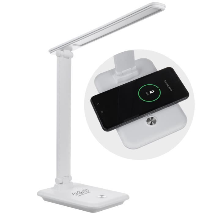 Lampe de bureau LED - Maclean - MCE616 - 9W - Chargeur Qi - Intensité variable
