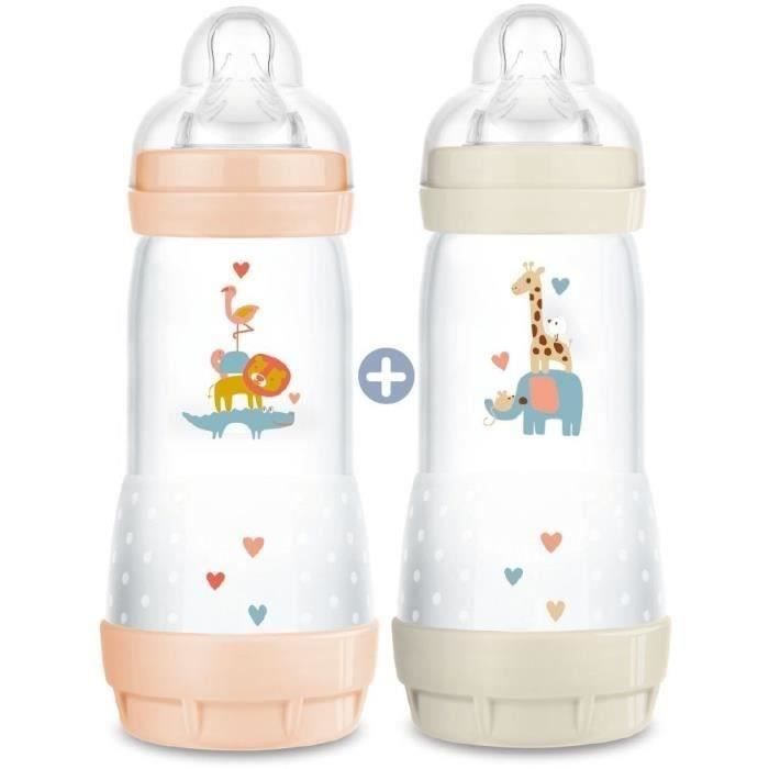 Biberon anti-colique MAM Easy Start 1er Âge Lot de 2 x 320ml - Tigre Phoque