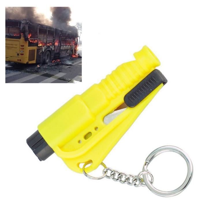 Lot De 2 Marteaux Brise-Vitre De Secours 2-en-1 - Avec Coupe-ceinture Intégré, Pointe Acier, Pour Voiture/bus | Outil D'urgence Portable