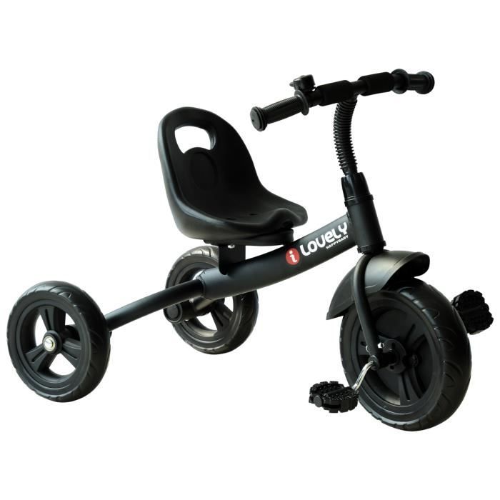 Tricycle enfants multi-&eacute;quip&eacute; noir