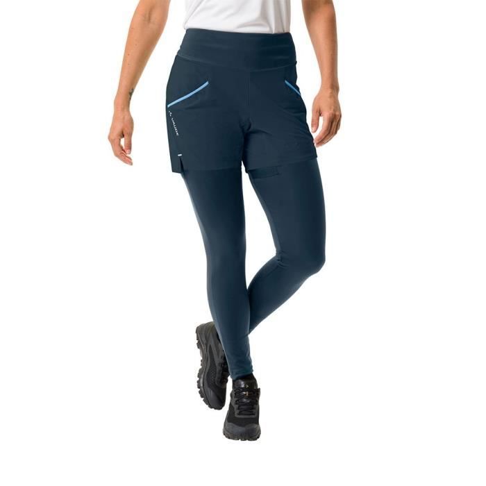 Pantalon de randonnée pour femme VAUDE Crana Zo - Dark Sea - Respirant - Jambières amovibles