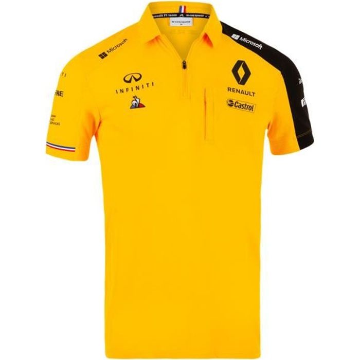 Polo RENAULT Le Coq Sportif F1 Racing Team Officiel Jaune Homme Regular Manches courtes Col polo Jaune Cdiscount Pret a Porter
