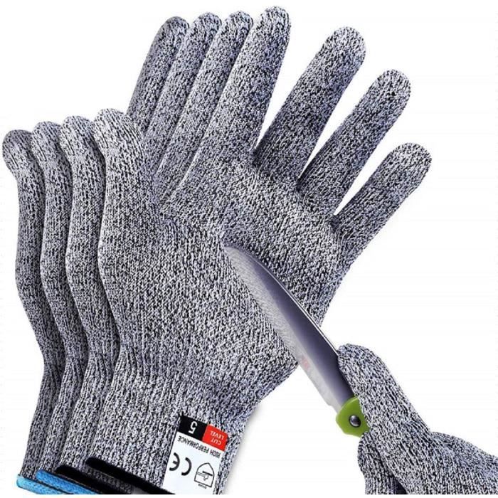 Gant Anti Coupure Gants de Travail Protection de Niveau 5 et Gants  Jardinage Gants Résistants Aux