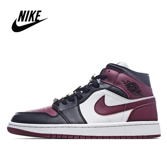 Air-Jordan 1 midlight gris fum?�e original, chaussures de basketball, pour hommes et femmes 