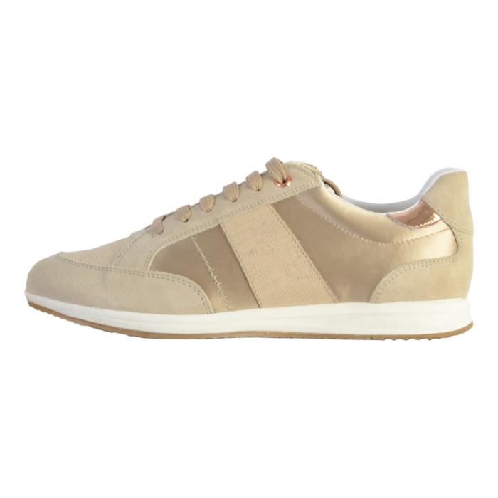 Tennis Basket Basses Geox Avery Beige Taupe Clair Femme