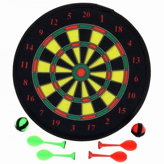 Cible De Fléchettes Double Face Idena 29cm Avec 6 Fléchettes - Jeu Intérieur Extérieur