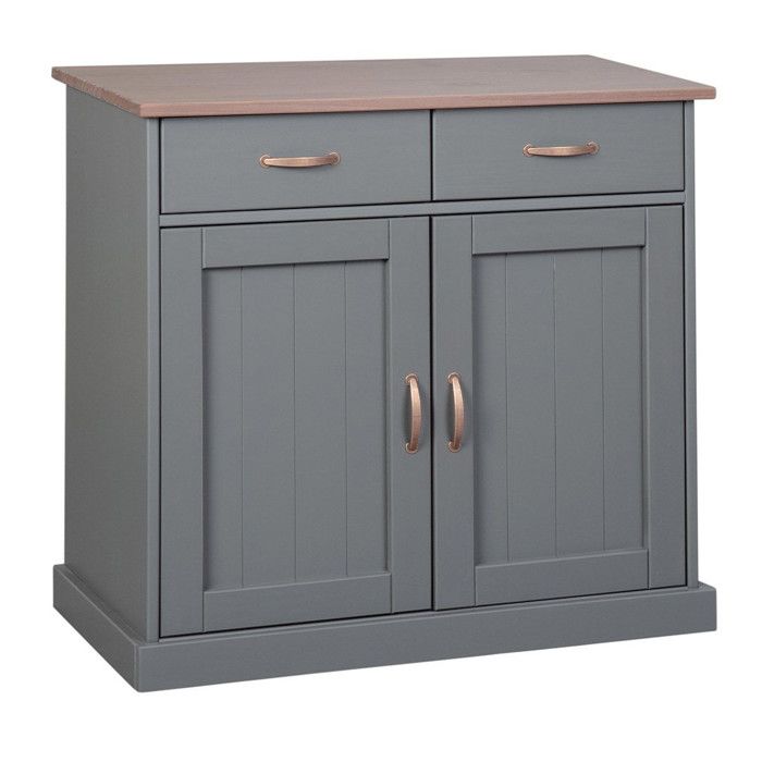 Buffet 2 Portes & 2 Tiroirs Zernan 90cm Gris Buffet 2 Portes & 2 Tiroirs Zernan 90cm Gris