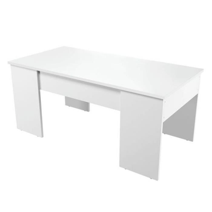 Table Basse Plateau Relevable Arkh 100cm Blanc Paris Prix