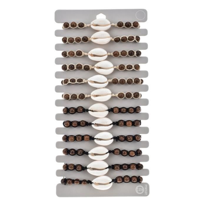 Set Collier & Bracelet Coquillages Réglables – Bijoux Plage été Style Bohème – Cadeau Femme Fille