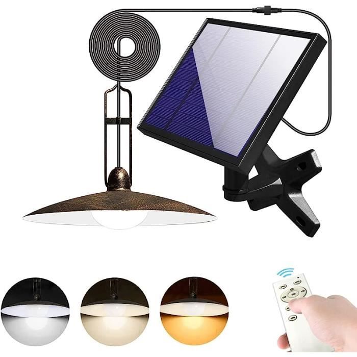 Lampe Solaire Extérieure LED Avec Télécommande Et Clip - 8 Modes Pour Jardin, Camping, Parasol