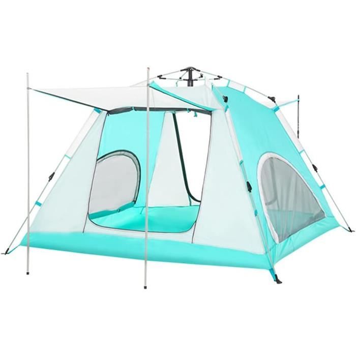 Leogreen Tente de Camping Pop Up 3-4 Personnes, Dôme Familiale Imperméable et Coupe-Vent, Deux Portes & Fenêtres, 2 en 1 Double Couche Automatique pour Camping Randonnée