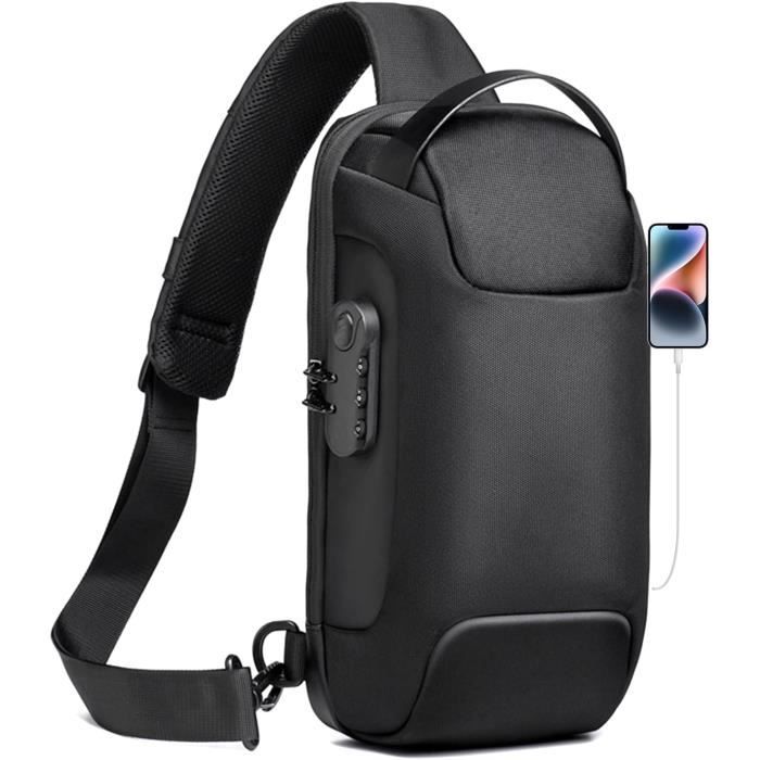 Sac Bandoulière Spaher - USB Imperméable - 33x20x11cm - Pour Homme Sport/Affaires/Voyage