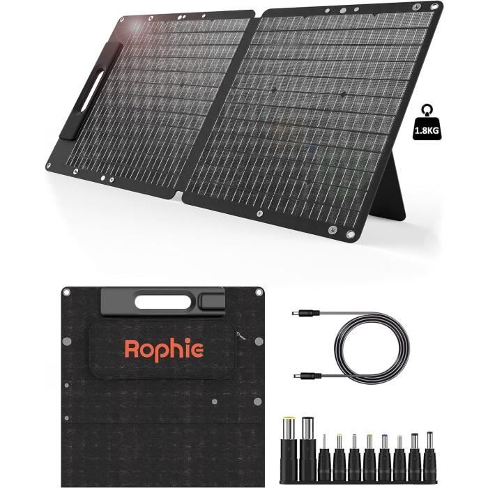 Panneau Solaire Portable 60W 5V/12V - Flexible, étanche - Pour Camping, Vélo, Téléphone, éclairage