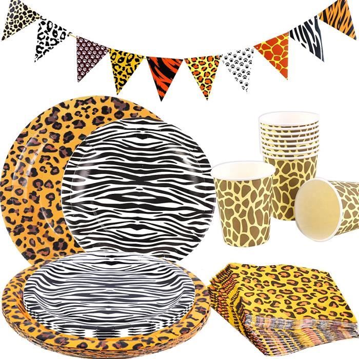Fournitures Déco Fête Jungle - Lion, Singe, Tigre - Enfants 5-12 Ans