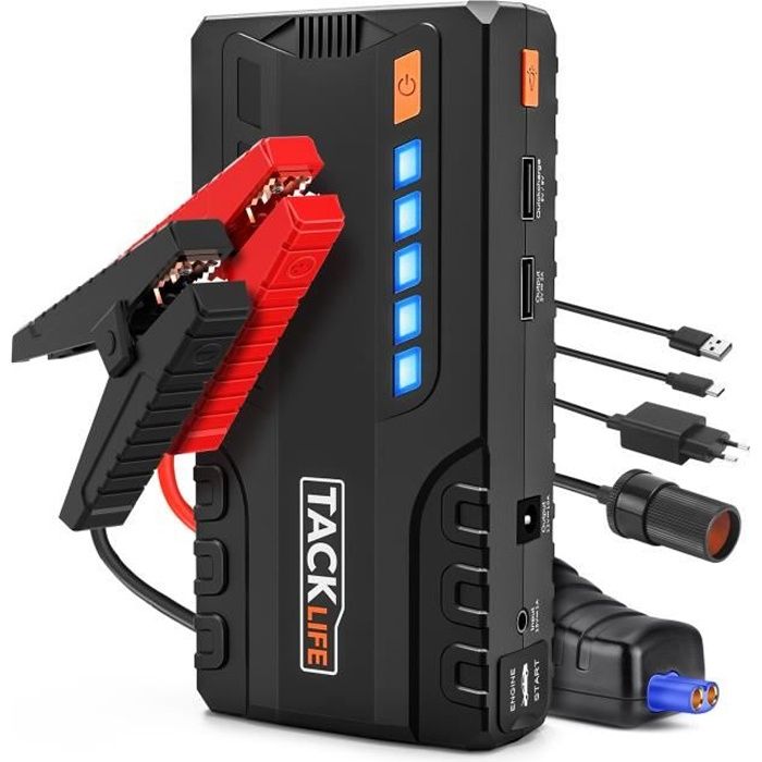 Chargeur de Batterie de Voiture 12V, Booster de Démarrage TACKLIFE 800A 18000mAh, Portable Démarrage LED Lampe - T6