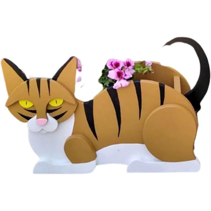 Jardinière Pour Chat Mignonne - Pot De Fleurs Intérieur Extérieur Pour Succulentes Et Cactus