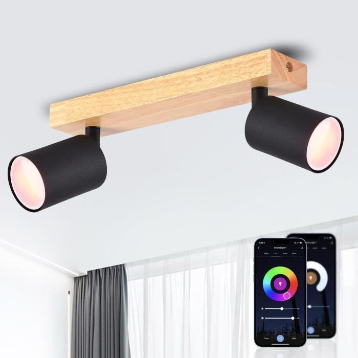 Plafonnier Spots, 2 Spots De Plafond Led Intérieurs Base E27, Spots De