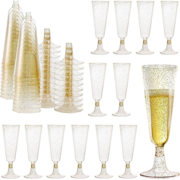 Flute Champagne Plastique 50 Pcs, Coupe Champagne Plastique, Coupe De