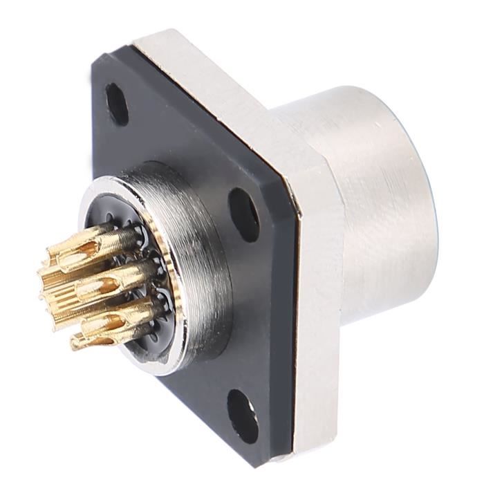 Connecteur étanche 8 Broches Avec Bornes - Idéal Câblage Extérieur, Auto, Marine - Noir