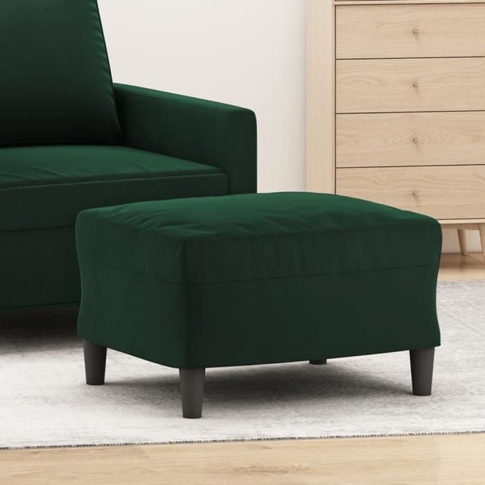 349295 vidaXL Repose-pied Vert foncé 60x50x41 cm Velours
