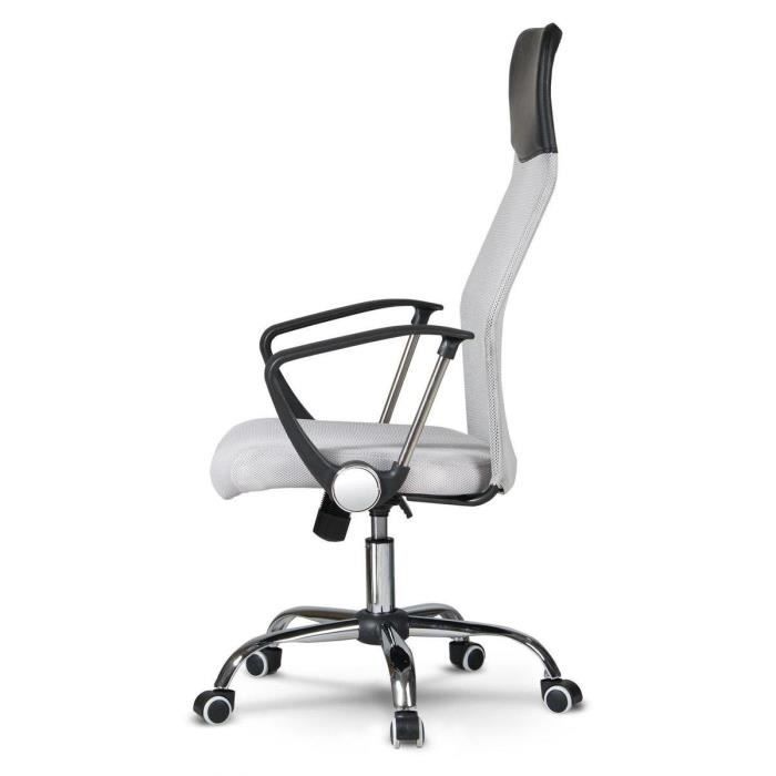 Chaise de bureau ergonomique - Sydney - Gris - Réglable en hauteur - Design contemporain - 1 place