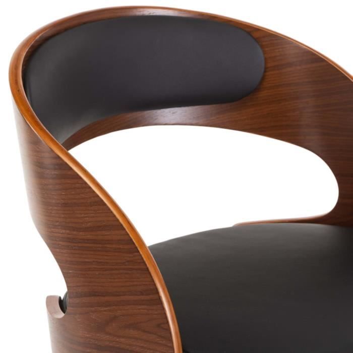 Chaise De Salle à Manger VidaXL En Bois Courbé Et Similicuir Noir - Neuf Sous Emballage
