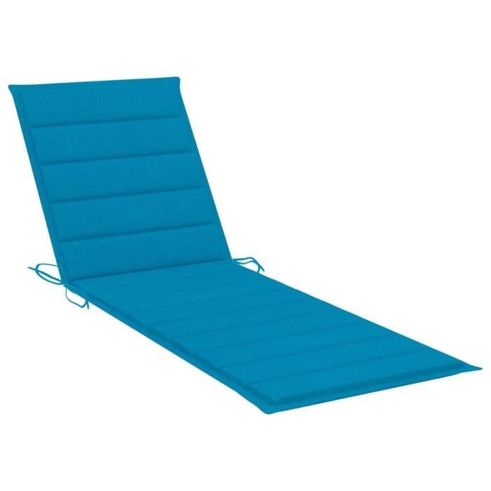 Coussin Pour Chaise Longue Extérieure - 48x168 Cm - Bleu Marine - Remplissage Coton PP, Doux Et Antidérapant - Parfait Terrasse, Jardin, Balcon