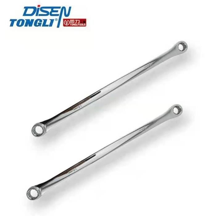 Lot De 2 Clés à Pipe Décalées 45° – 10 Mm X 11 Mm, Double Embout Hexagonale Métrique
