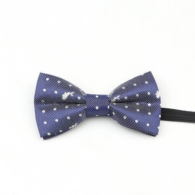 Nœud Papillon Bleu Navy à Pois Blancs – Prénoué, Réglable – Look Chic Et Tendance Pour Mariage, Soirée
