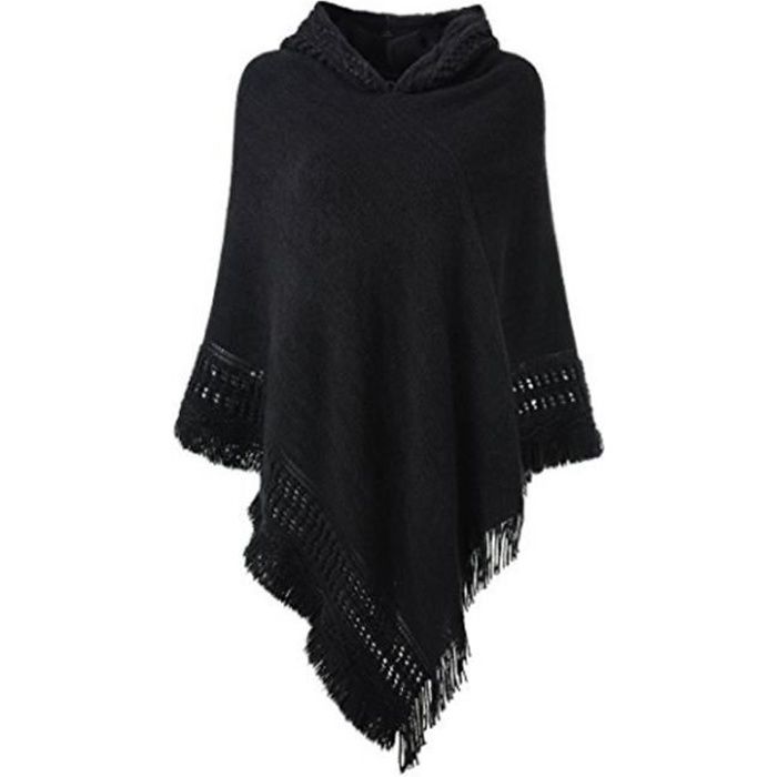 Poncho Cape Françoise Saget - Gris, Taille Unique, Femme - Modèle VFP039