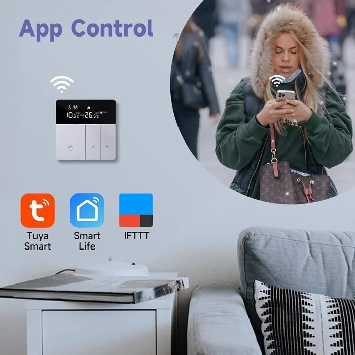 Beok Tuya Thermostats intelligents Thermostat de chauffage Thermostat  d'ambiance Thermostat Wifi Thermostat pour le chauffage d[35] - Cdiscount  Bricolage