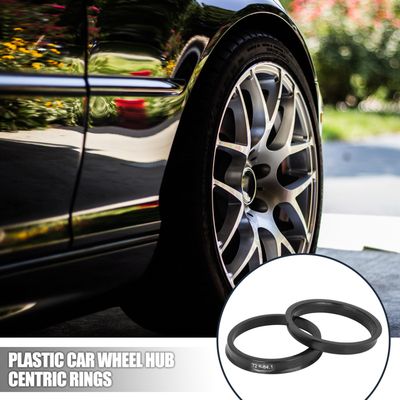 Bagues De Centrage De Moyeu En ABS Noir – 4 Pièces, Diamètre Intérieur 64,1 Mm, Extérieur 72,6 Mm, Pour Honda, Acura, Lexus, Toyota, Etc.