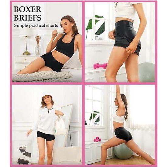 Boxer Femme Shorty Flintronic - Caleçon Coton Extensible, Entrejambe Large Et Confortable - Pour Sport Et Quotidien