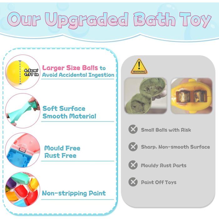 ECHOCUBE 42 Pièces Jouets à Ventouses Silicone Pour Bain - Jouets Sensoriels Anti-Stress Pour Enfants Dès 3 Ans