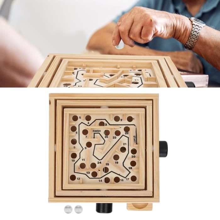 Jeu De Labyrinthe à Billes – Puzzle D'équilibre 20x14,5 Cm – 4 Couleurs – Pour Enfants Et Adultes