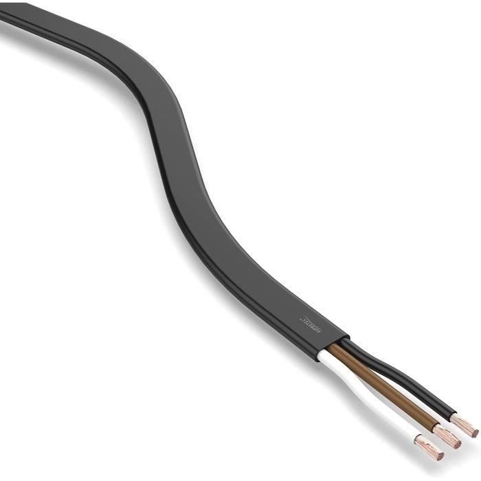 Fil Electrique Automobile Câble De Véhicule - Câble Rond Ou Plat - Rouge/ noir - 2 X 0,75 - 1,0 - 1,5 Mm² - 2 Fils - 6-24 V - Câble Rond 1,5 Mm² - 10 M Cable Electrique 2.5 Souple 3 Fils