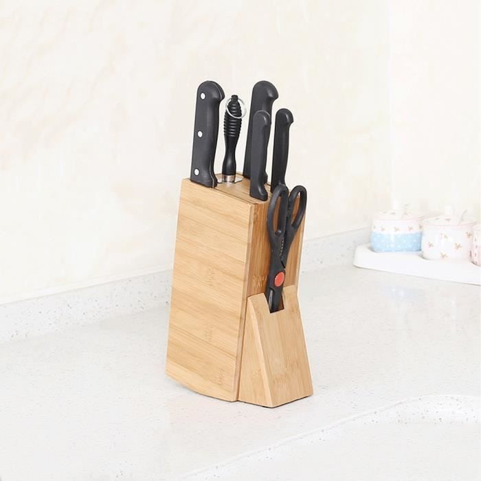 Couteaux en bois universels bloc couteaux support organisateur de rangement  6 fentes cuisine HB013 HB010 - Cdiscount Maison