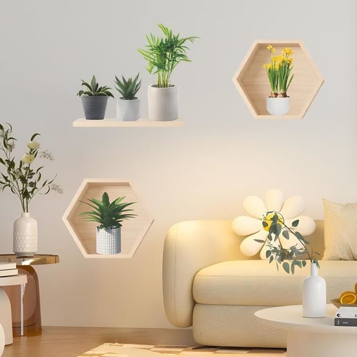 Stickers Muraux 3D Plantes En Pot Vase - Autocollants Décor Cuisine Salon Chambre Amovibles
