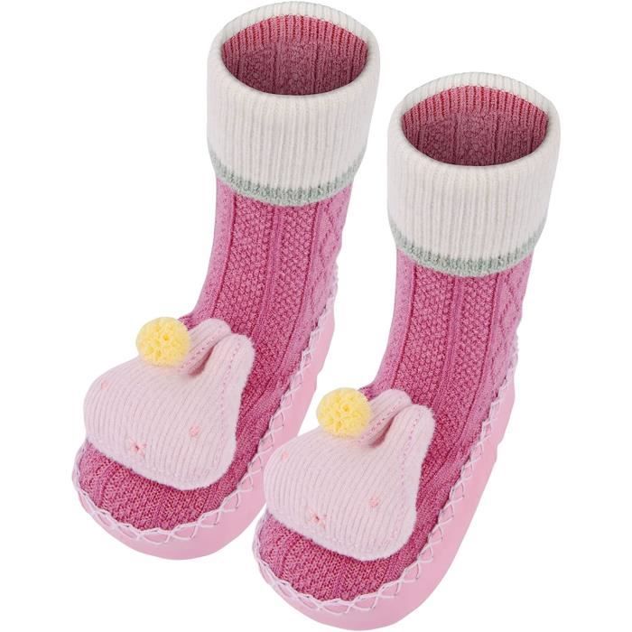 Chaussettes chaudes antidérapantes pour bébé fille de 6 à 18 mois,  antidérapantes, épaisses, automne et hiver - AliExpress