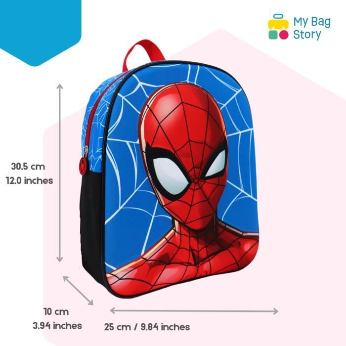 Mybagstory - Sac à dos - Spiderman - Rouge - Enfant - Ecole