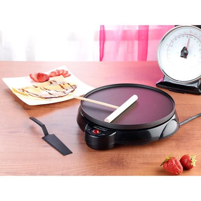 Steba Crêpes Maker XXL CR 36, incl. degrech en pannenkoekenspatel, 35 cm diameter, afneembare plaat, traploze temperatuurregeling 18-76-00 roestvrij staal zwart