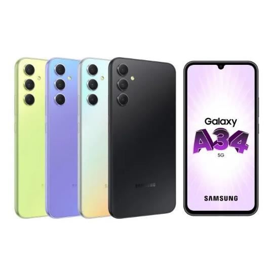 SAMSUNG Galaxy A34 5G Smartphone 6Go + 128Go Graphite - Cdiscount Téléphonie