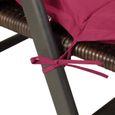 Coussin pour chaise longue rouge rembourré 7 cm d'épaisseur oreiller inclus avec sangles Coussin pour bain de soleil-2
