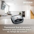 SEVERIN - Appareil à croque-monsieur - 600 W - Noir/Inox Brossé - Plaque de cuisson antiadhésive-2