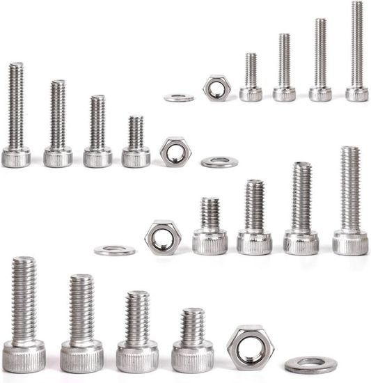 Kit De 1840 Pièces Boulons Vis Écrous à Tête Hexagonale Bouton M2 à M5 Acier Allié - Findmall - Neuf